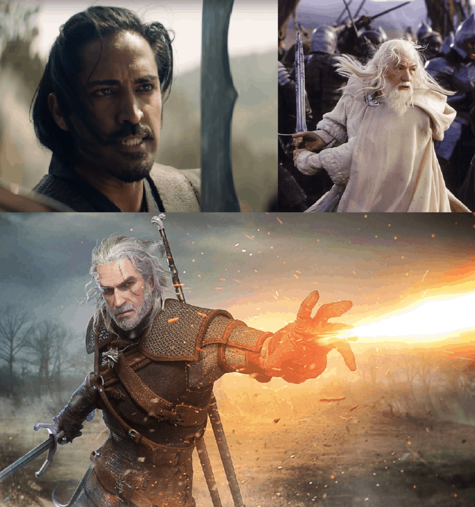 Pop Culture Bladesinger 5E references. Vilgefortz, Geralt of Rivia, Gandalf.